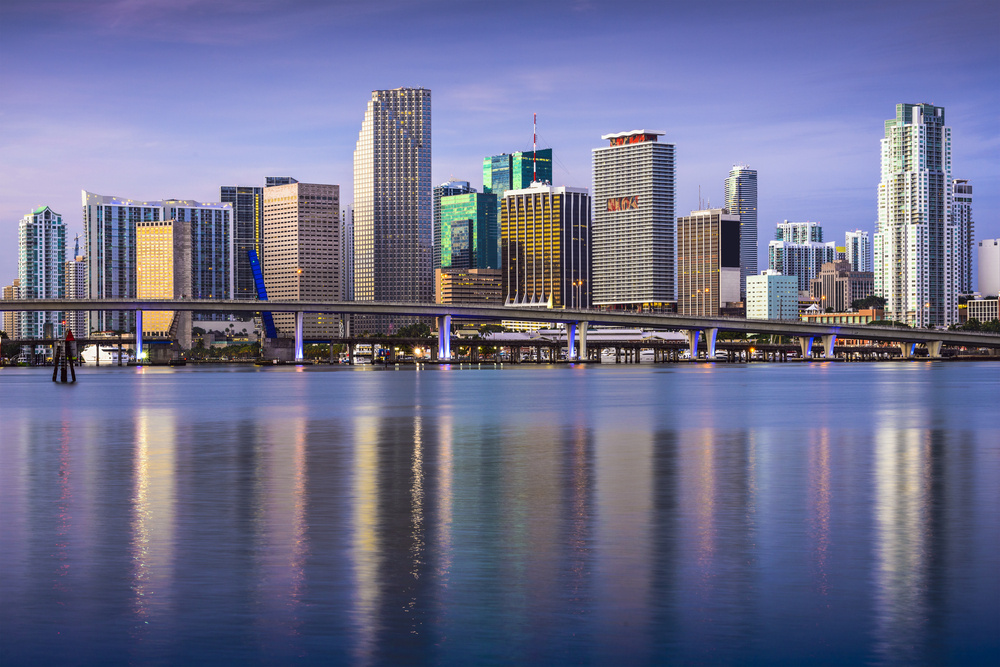 Miami, Florida, USA downtown skyline.