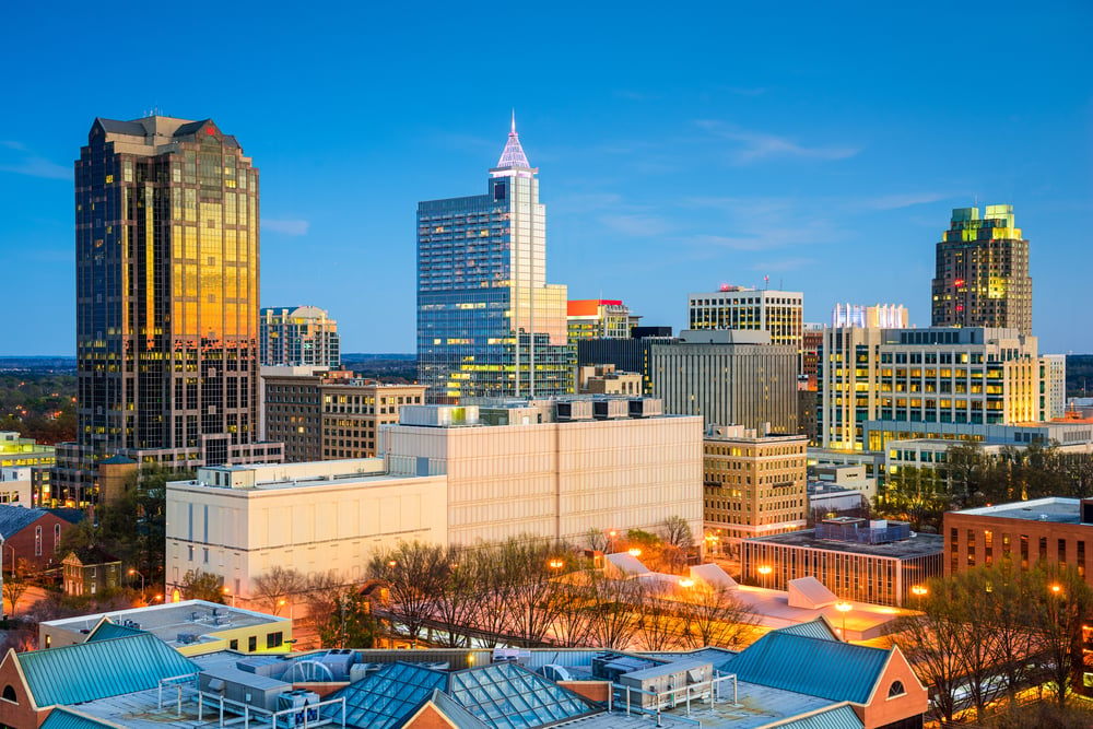 Raleigh, North Carolina, USA downtown city skyline.